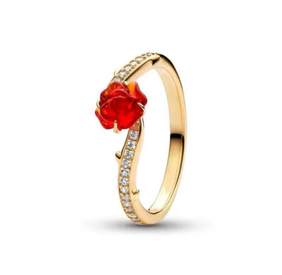 Anillo Dorado Rosa de la Bella y la Bestia Disney