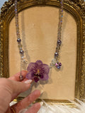 Collar Plateado con Flor Real Orquídea Morada | JOYERÍA BOTÁNICA |