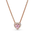 Collar Rosa Corazón Rosa