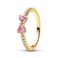 Anillo Dorado Lazo Rosa