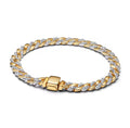 Pulsera Cadena Cubana Plateada y Dorada