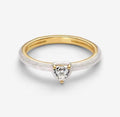 Anillo Dorado Resina Brillo Blanco Corazón Blanco