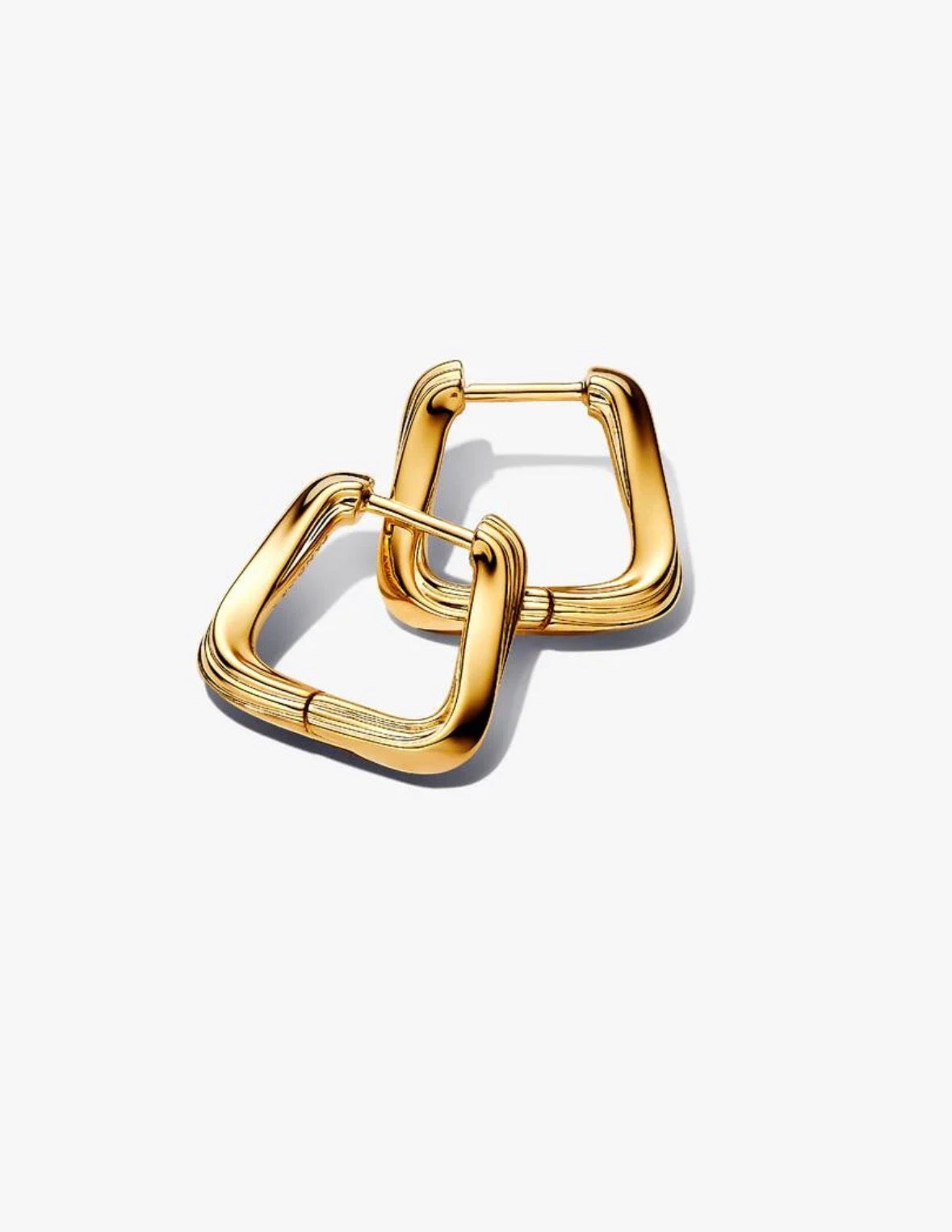 Pendientes Dorados Aro Cuadrado